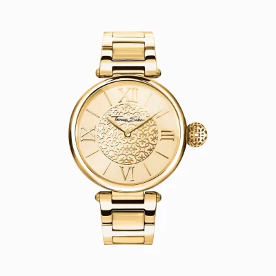 THOMAS SABO Klockor | Klockor för damer<DAMKLOCKA GOLDEN ORNAMENTS gult guldfargad