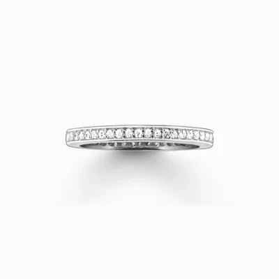 THOMAS SABO Ringar | Återvunnet 925 silver<ETERNITYRING PAV&EACUTE; silverfargad, vit