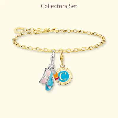 THOMAS SABO Charm Armband | Charm Armband<F&OUML;RGYLLT CHARMISTA COLLECTORS SET STRAND gult guldfargad, turkos, grön, orange, rosa, röd, vit, silverfargad