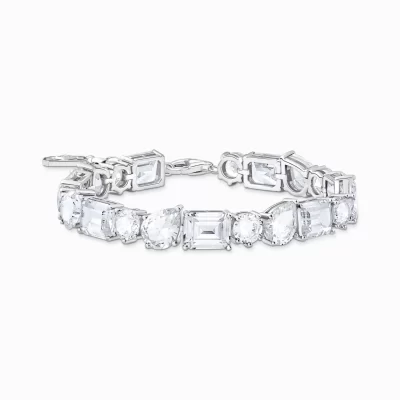 THOMAS SABO Armband | Återvunnet 925 silver<GLAMOUR&OUML;ST TENNISARMBAND I SILVER MED 20 VITA ZIRKONIASTENAR silverfargad, vit