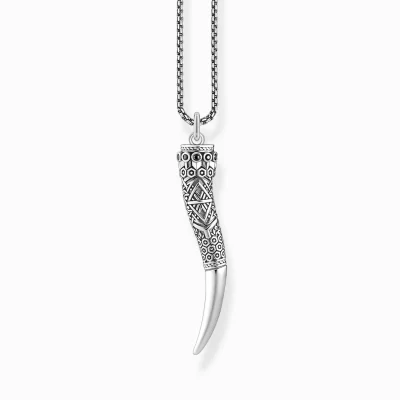 THOMAS SABO Halsband | Halskedjor<HALSBAND ACANTHUS HORN silverfargad, svart