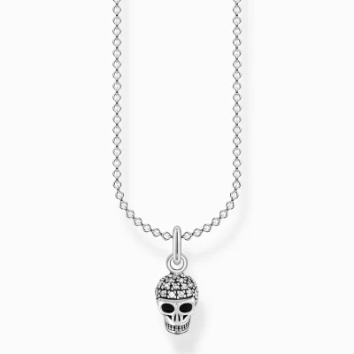 THOMAS SABO Halsband | Återvunnet 925 silver<HALSBAND D&OUML;DSKALLE silverfargad, vit