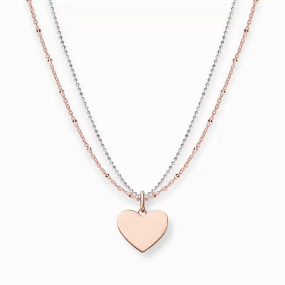 THOMAS SABO Halsband | 18K roséguldplätering<HALSBAND HJ&AUML;RTA ROS&EACUTE;GULD SILVER roséguldfargad, silverfargad