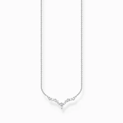 THOMAS SABO Halsband | Återvunnet 925 silver<HALSBAND ISKRISTALLER SILVER silverfargad, vit