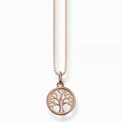 THOMAS SABO Halsband | Livets träd<HALSBAND K&AUML;RLEKENS TR&AUML;D ROS&EACUTE;GULD roséguldfargad, vit