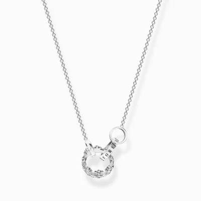 THOMAS SABO Halsband | Återvunnet 925 silver<HALSBAND KRONA SILVER silverfargad, vit