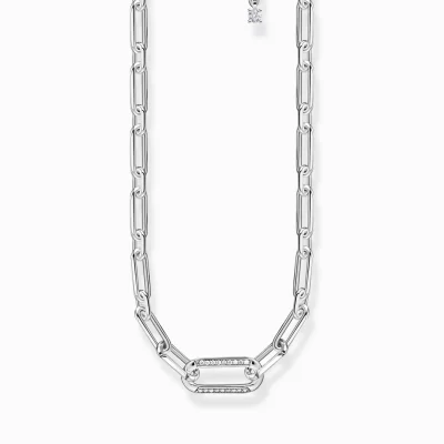 THOMAS SABO Halsband | Återvunnet 925 silver<HALSBAND L&AUML;NKAR SILVER silverfargad, vit