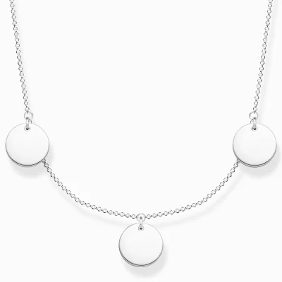 THOMAS SABO Halsband | Återvunnet 925 silver<HALSBAND MED TRE H&AUML;NGSMYCKE SILVER silverfargad