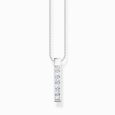 THOMAS SABO Halsband | Återvunnet 925 silver<HALSBAND MED VITA STENAR SILVER silverfargad, vit