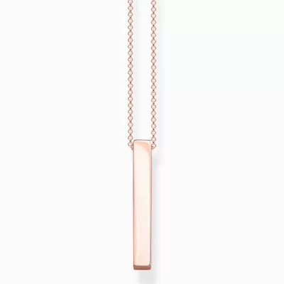 THOMAS SABO Halsband | 18K roséguldplätering<HALSBAND REKTANGEL ROS&EACUTE;GULD roséguldfargad