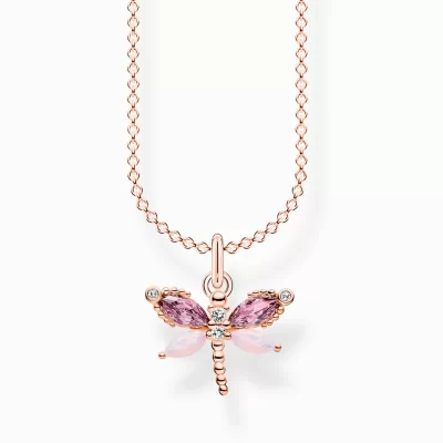 THOMAS SABO Halsband | 18K roséguldplätering<HALSBAND SL&AUML;NDA MED STENAR ROS&EACUTE;GULD roséguldfargad, violett, vit, blå, flerfargade toner