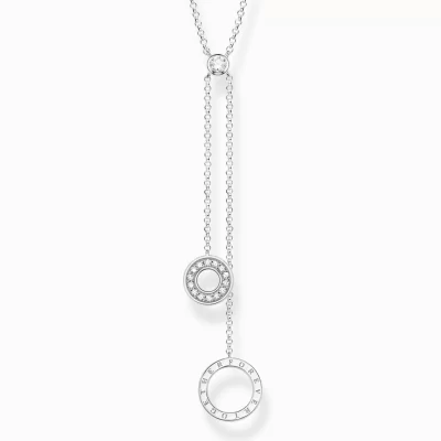 THOMAS SABO Halsband | Återvunnet 925 silver<HALSBAND TOGETHER FOREVER silverfargad, vit