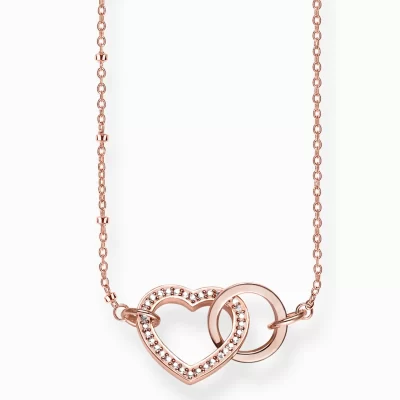 THOMAS SABO Halsband | 18K roséguldplätering<HALSBAND TOGETHER FOREVER HJ&AUML;RTA roséguldfargad, vit