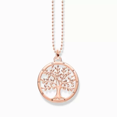 THOMAS SABO Halsband | 18K roséguldplätering<HALSBAND TREE OF LOVE roséguldfargad