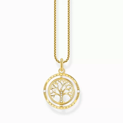 THOMAS SABO Halsband | Livets träd<HALSBAND TREE OF LOVE GULD gult guldfargad, vit