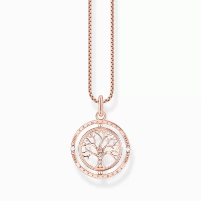 THOMAS SABO Halsband | Livets träd<HALSBAND TREE OF LOVE ROS&EACUTE;GULD roséguldfargad, vit