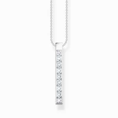 THOMAS SABO Halsband | Återvunnet 925 silver<HALSBAND VITA STENAR SILVER silverfargad, vit