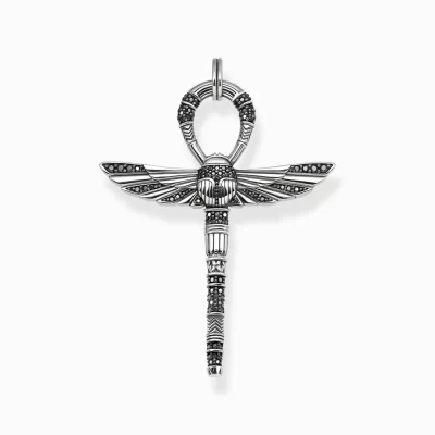 THOMAS SABO Halsband | Hängsmycken<H&AUML;NGSMYCKE EGYPTISKT LIVSKORS SILVER svart, silverfargad