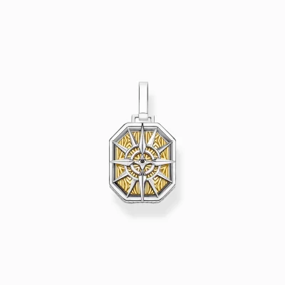 THOMAS SABO Hängsmycken | 18K plätering<H&AUML;NGSMYCKE KOMPASS GULD svart, silverfargad, gult guldfargad