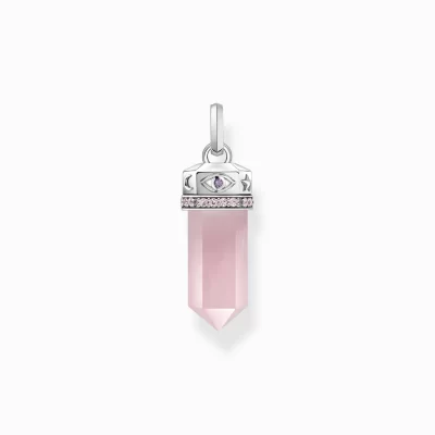 THOMAS SABO Hängsmycken | Återvunnet 925 silver<H&AUML;NGSMYCKE MED ROSENKVARTSKRISTALL – SILVER silverfargad, rosa, violett, röd