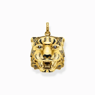 THOMAS SABO Hängsmycken | Återvunnet 925 silver<H&AUML;NGSMYCKE TIGER GULD svart, gult guldfargad