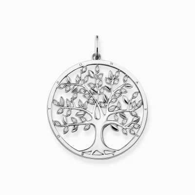 THOMAS SABO Hängsmycken | Återvunnet 925 silver<H&AUML;NGSMYCKE TREE OF LOVE silverfargad, vit