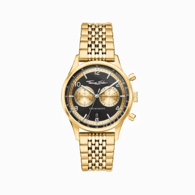 THOMAS SABO Klockor | Klockor för män<HERRKLOCKA REBEL AT HEART CHRONOGRAPH GULD SVART gult guldfargad, svart