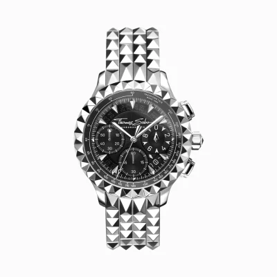 THOMAS SABO Klockor | Klockor för män<HERRKLOCKA REBEL AT HEART CHRONOGRAPH SILVER SVART silverfargad, svart