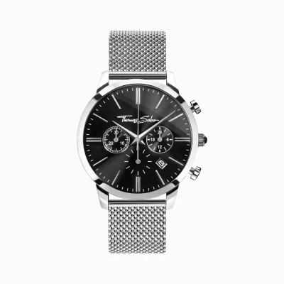 THOMAS SABO Klockor | Klockor för män<HERRKLOCKA REBEL SPIRIT CHRONO silverfargad, svart