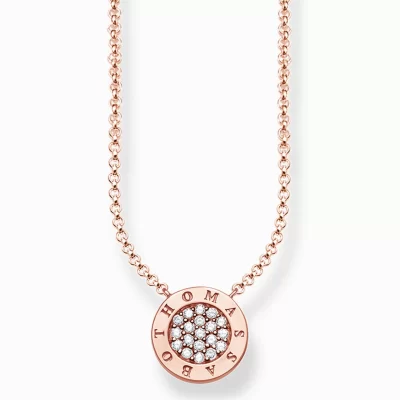 THOMAS SABO 18K roséguldplätering<KEDJA CLASSIC PAV&EACUTE; roséguldfargad, vit