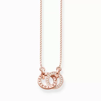 THOMAS SABO Halsband | 18K roséguldplätering<KEDJA FOREVER TOGETHER LITEN ROS&EACUTE;GULD roséguldfargad, vit