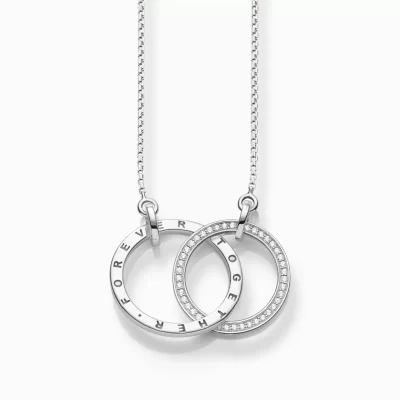 THOMAS SABO Halsband | Återvunnet 925 silver<KEDJA FOREVER TOGETHER STORA SILVER silverfargad, vit