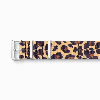 THOMAS SABO Klockor | Klockor för damer<KLOCKARMBAND CODE TS NATO ANIMAL PRINT beige, brun, svart, silverfargad