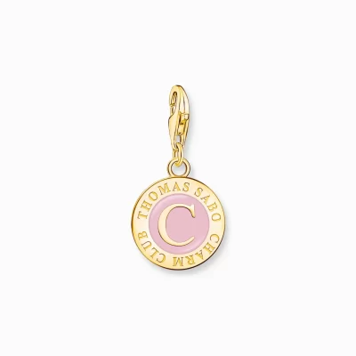 THOMAS SABO Charms | Charms<LEDAMOT CHARM ROSA CHARMISTA COIN GULDPL&AUML;TERAD gult guldfargad, rosa