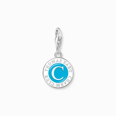 THOMAS SABO Charms | Charms<LEDAMOT CHARM TURKOS CHARMISTA COIN SILVER silverfargad, turkos