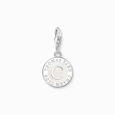 THOMAS SABO Charms | Charms<LEDAMOT CHARM VIT CHARMISTA COIN SILVER silverfargad, vit