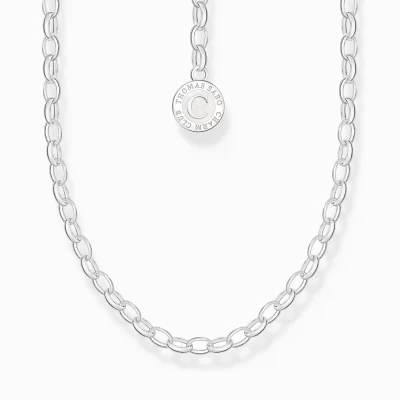 THOMAS SABO Charm Halskedjor | Charm Halskedjor<LEDAMOT CHARM-HALSBAND MED CHARMISTA COIN SILVER silverfargad, vit