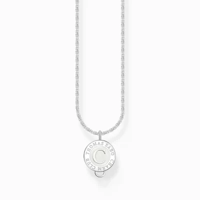 THOMAS SABO Charm Halskedjor | Charm Halskedjor<LEDAMOT CHARM-HALSBAND MED VIT CHARMISTA COIN SILVER silverfargad, vit