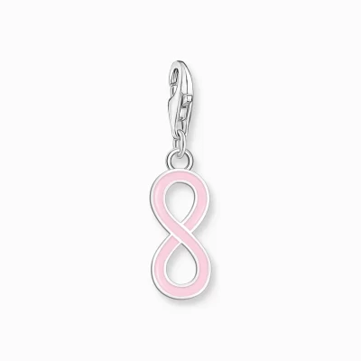 THOMAS SABO Charms | Charms<LEDAMOT CHARM-H&AUML;NGSMYCKE ROSA EVIGHETSTECKEN, SILVER silverfargad, rosa