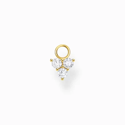 THOMAS SABO Creoler | 18K plätering<&OUML;RH&AUML;NGESBERLOCK INDIVIDUELLT VIT STENAR GULD gult guldfargad, vit