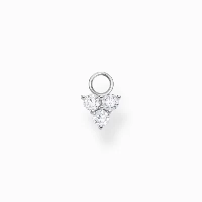 THOMAS SABO Creoler | Återvunnet 925 silver<&OUML;RH&AUML;NGESBERLOCK INDIVIDUELLT VITA STENAR SILVER silverfargad, vit