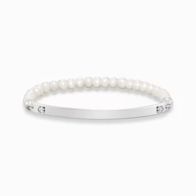 THOMAS SABO Armband | Återvunnet 925 silver<P&AUML;RLARMBAND HJ&AUML;RTA silverfargad, vit