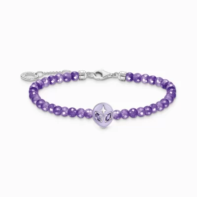 THOMAS SABO Armband | Glow in the Dark<P&AUML;RLARMBAND MED ALIENHUVUD OCH LILA KALLEMALJ SILVER silverfargad, violett