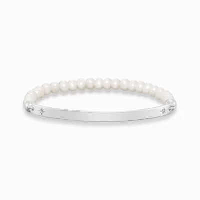 THOMAS SABO Armband | Återvunnet 925 silver<P&AUML;RLARMBAND STJ&AUML;RNA silverfargad, vit