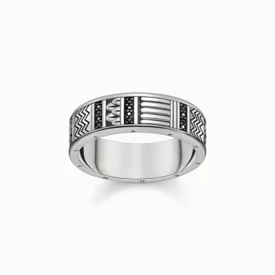 THOMAS SABO Ringar | Återvunnet 925 silver<RING svart, silverfargad