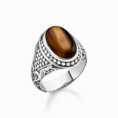 THOMAS SABO Ringar | Återvunnet 925 silver<RING BRUNT brun, silverfargad