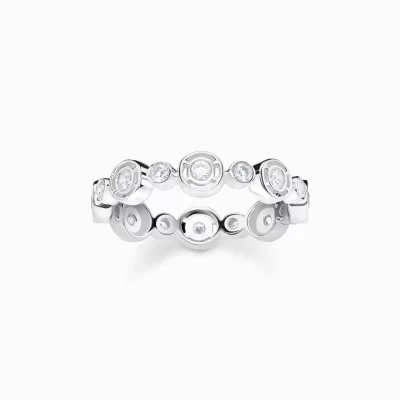 THOMAS SABO Ringar | Återvunnet 925 silver<RING CIRKLAR MED VITA STENAR SILVER silverfargad, vit