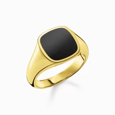 THOMAS SABO Ringar | Ringar<RING CLASSIC SVART-GULD gult guldfargad, svart