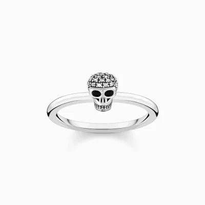 THOMAS SABO Ringar | Återvunnet 925 silver<RING D&OUML;DSKALLE vit, silverfargad