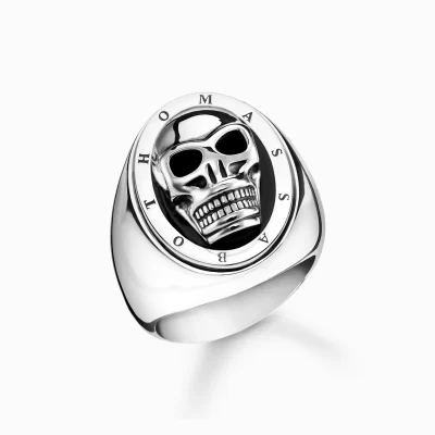 THOMAS SABO Ringar | Återvunnet 925 silver<RING D&OUML;DSKALLE svart, silverfargad